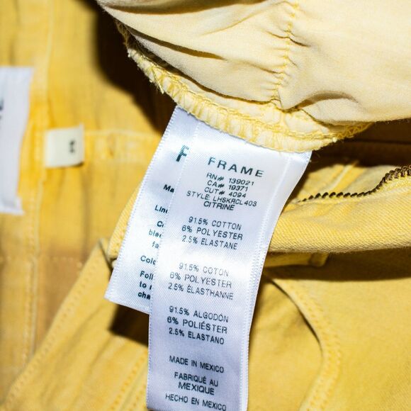FRAME Denim Le High Skinny Jeans in Citrine Yellow Women's Size 25 - Picture 8 of 10